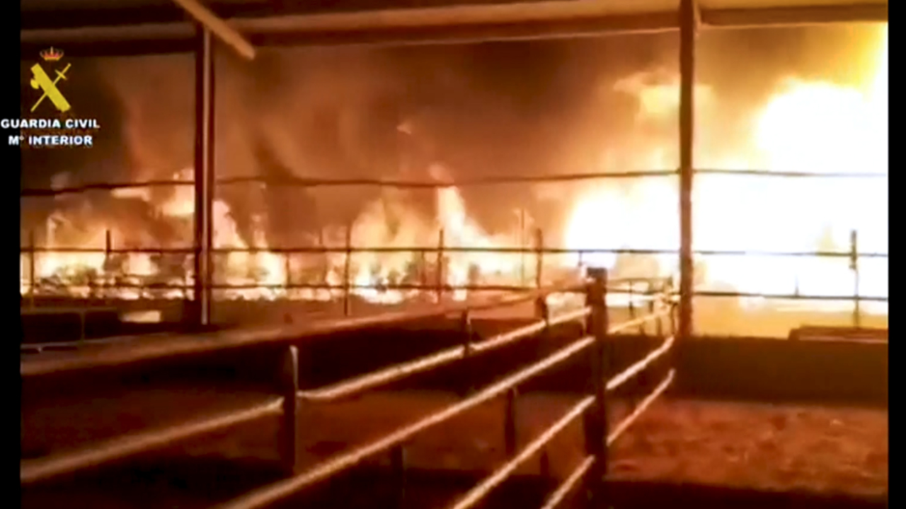 Una granja incendiada / Archivo / HOY ARAG&Oacute;N