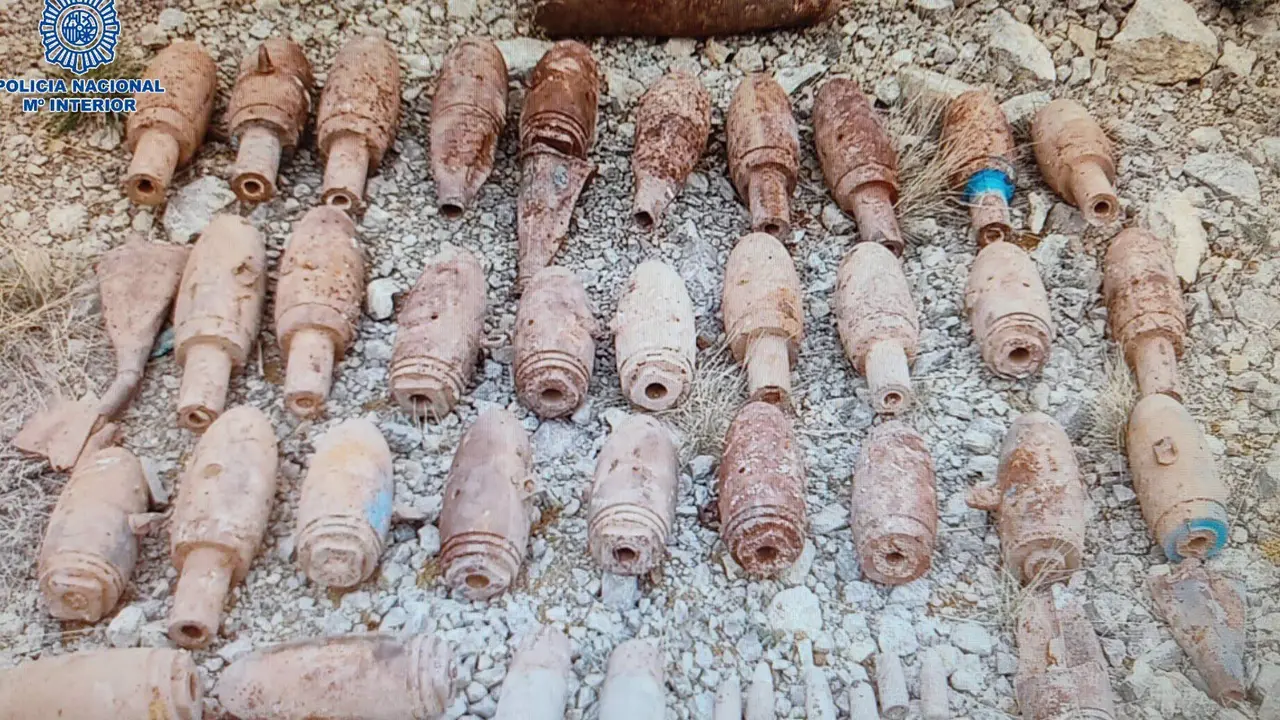 La Polic&iacute;a Nacional neutraliza en Teruel 60 artefactos explosivos de la Guerra Civil en dos d&iacute;as