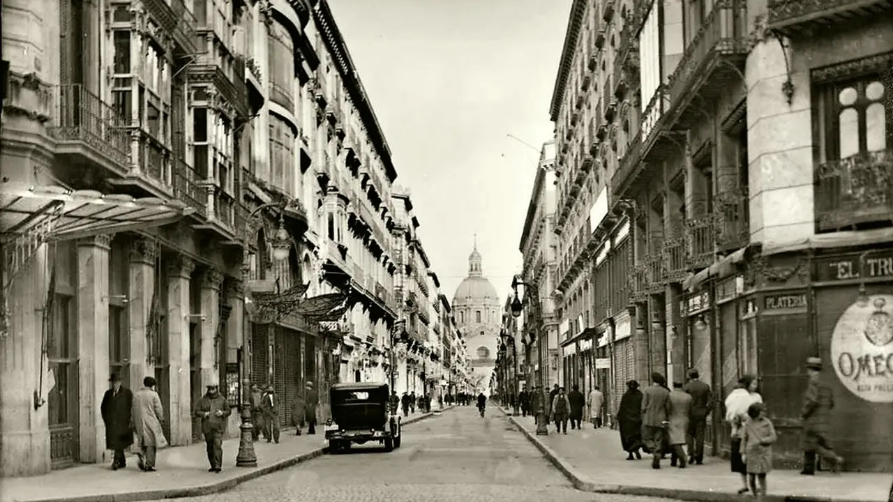 La calle Alfonso I, en 1932 / Proyecto GAZA