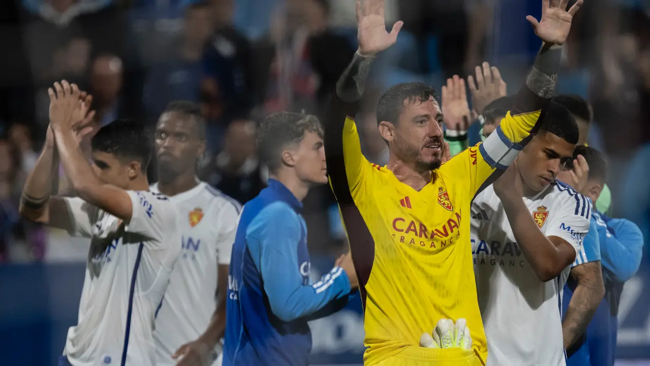 Cristian &Aacute;lvarez en La Romareda / MARCOS CEBRI&Aacute;N