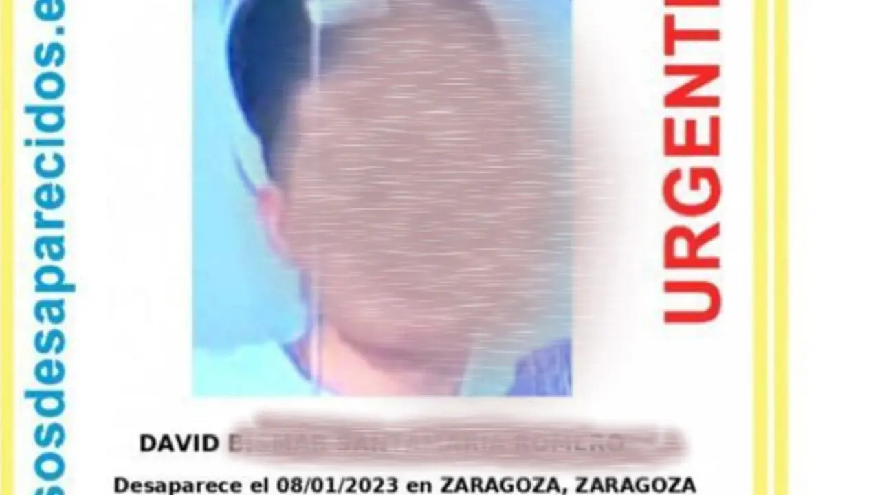 Imagen del cartel de la desaparici&oacute;n del menor presunto agresor de dos j&oacute;venes en Zaragoza /H,A,.
