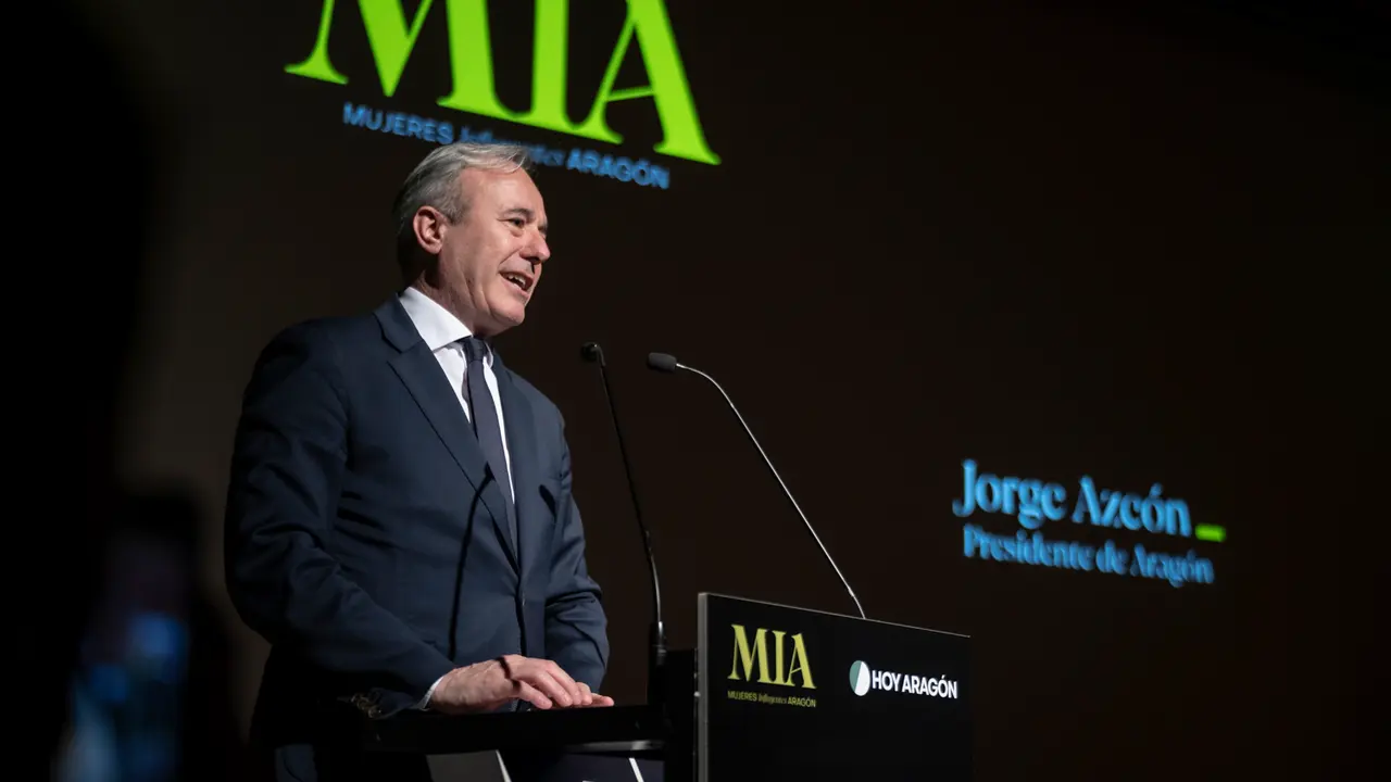 El presidente del Gobierno de Arag&oacute;n, durante la clausura de los PREMIOS MIA / HOY ARAG&Oacute;N