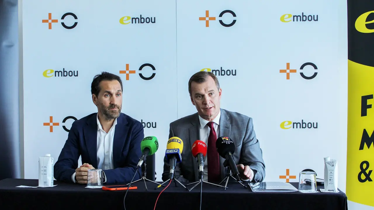 Jorge Blasco, CEO de Embou, y Meinrad Spenger, consejero delegado de MASORANGE / Embou