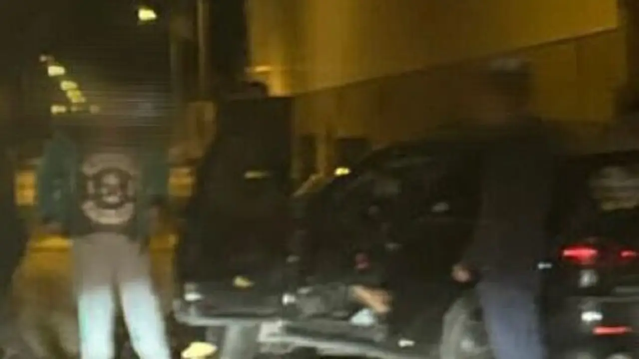 Imagen del veh&iacute;culo accidentado en el pol&iacute;gono de Andorra /H.A.