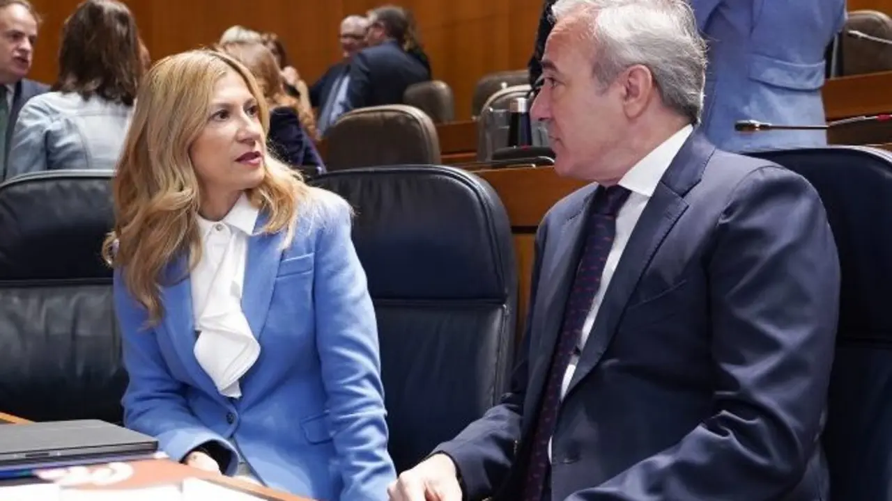 El presidente del Gobierno de Arag&oacute;n, Jorge Azc&oacute;n, y la vicepresidenta segunda y portavoz, Mar Vaquero.