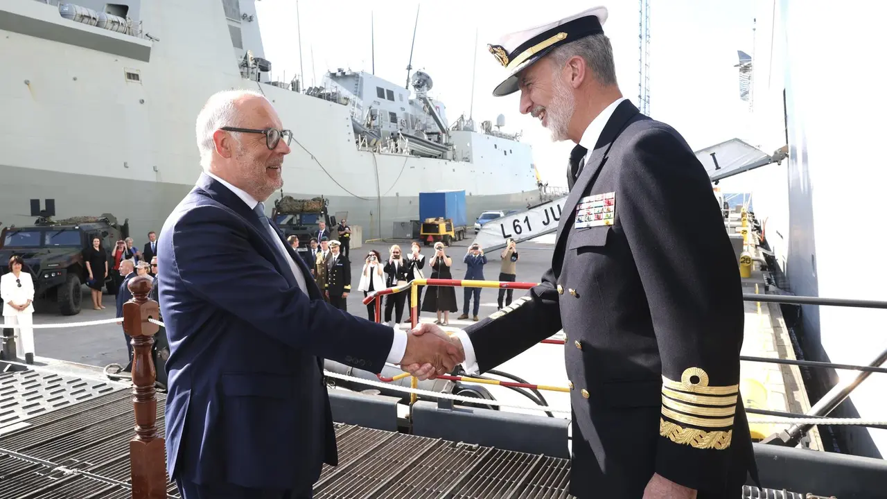 El Rey Felipe VI recibe al presidente de Estonia, Alar Karis. Casa de S.M. EL REY