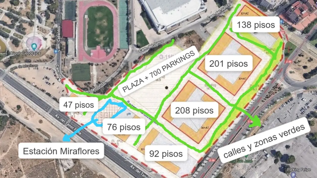 As&iacute; es la propuesta de distribuci&oacute;n en el entorno del Pr&iacute;ncipe Felipe / HA