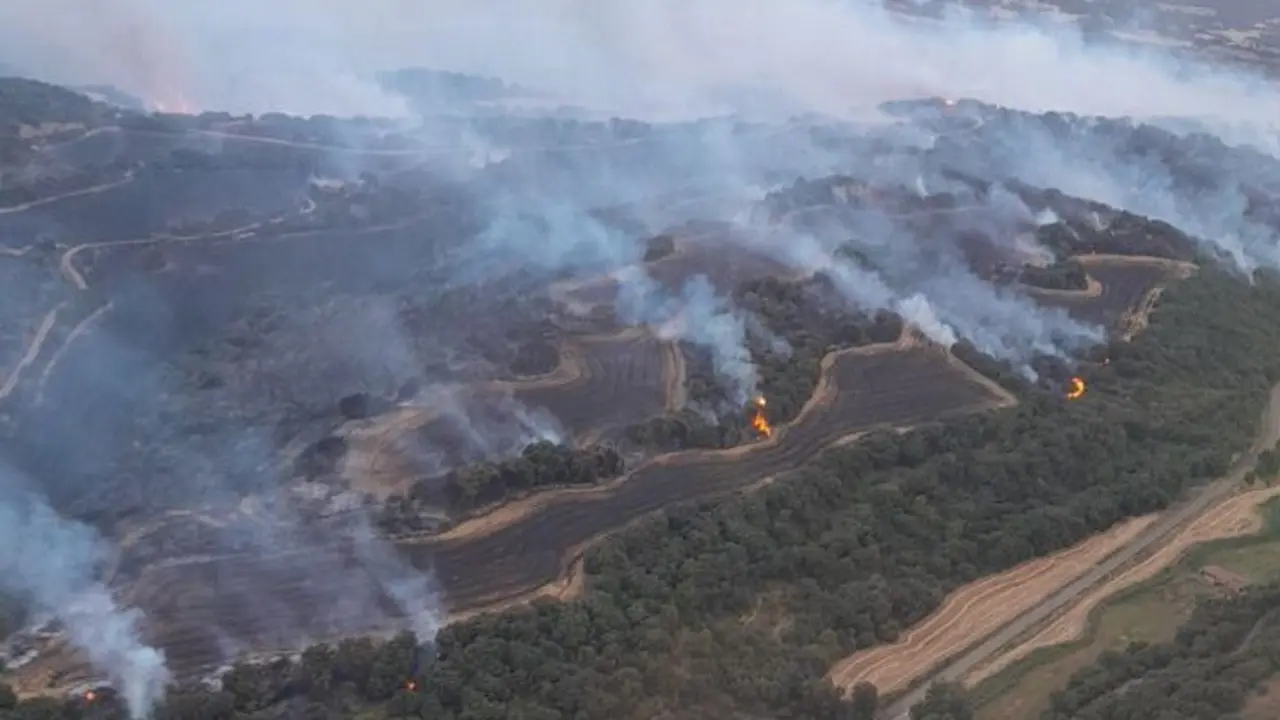 Incendio en Luesia el a&ntilde;o pasado.