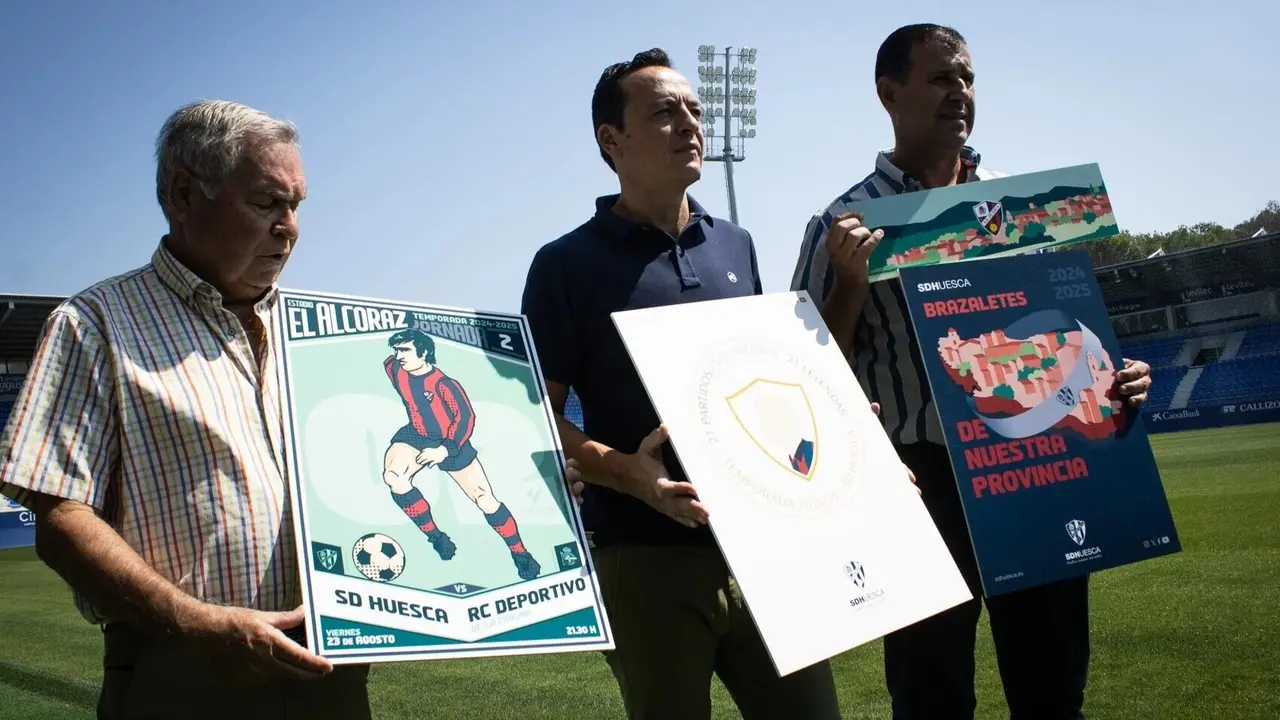 Carteles y brazaletes de la SD Huesca / SDH