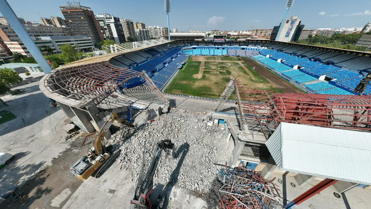 Im&aacute;genes de dron del avance de las obras / Sociedad La Nueva Romareda