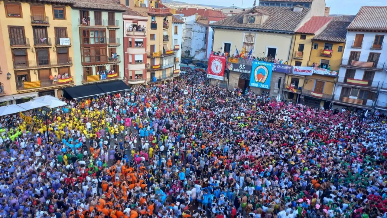 Imagen de archivo del chupinazo de las fiestas de San Roque de Calatayud.