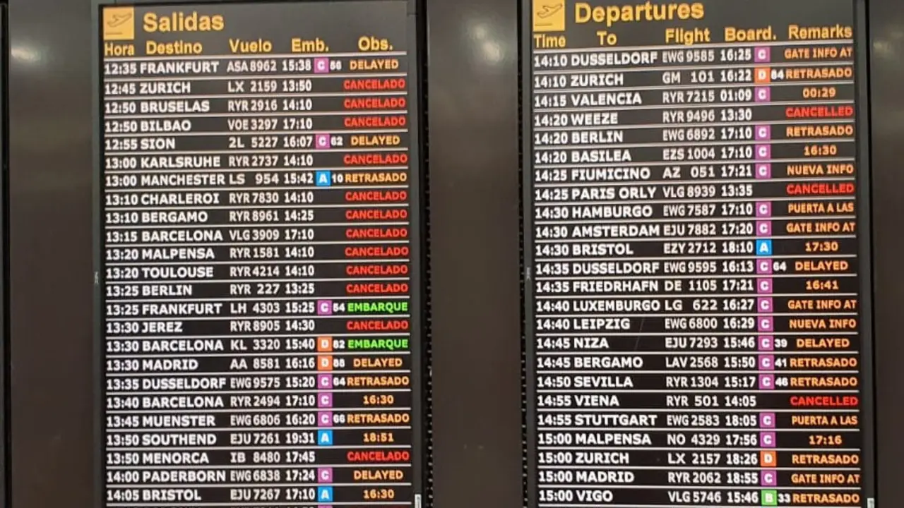 Ayer la mayor&iacute;a de los vuelos estaban retrasados o cancelados. 
