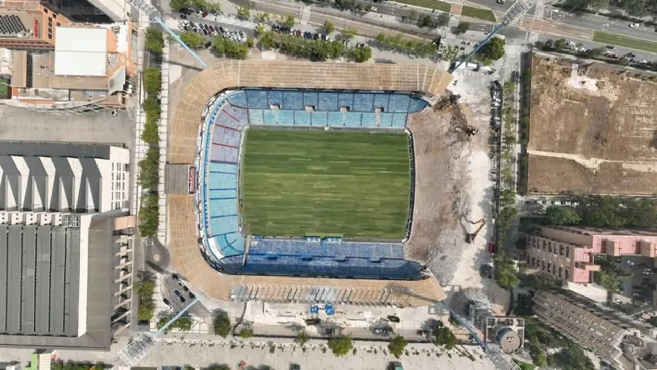 Fotos de dron de las obras de la Romareda