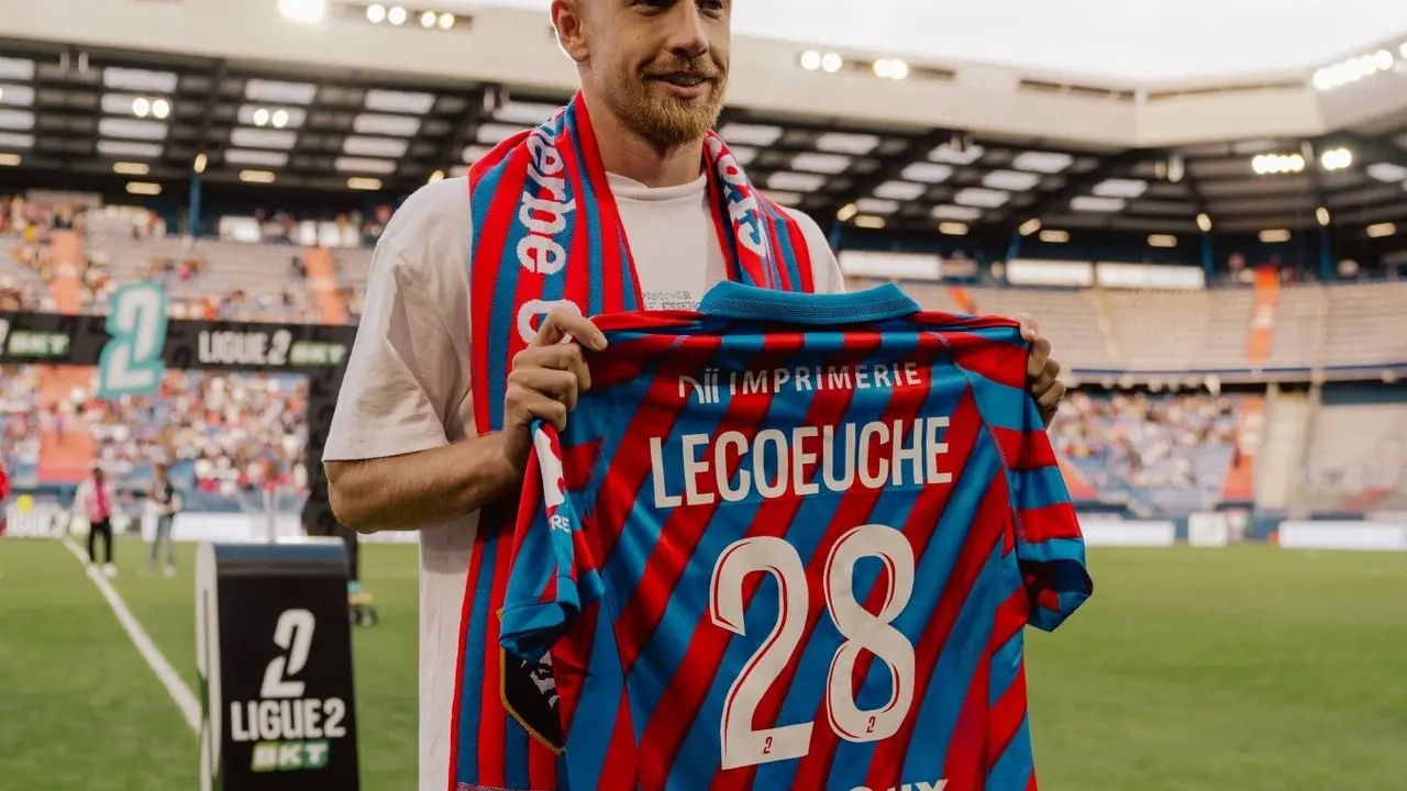 Quentin Lecoeuche, ex jugador del Real Zaragoza, con el Caen / CAEN