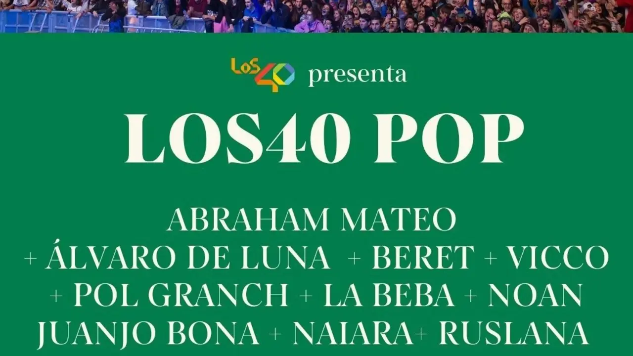 Cartel de "Los 40 Pop" en Zaragoza