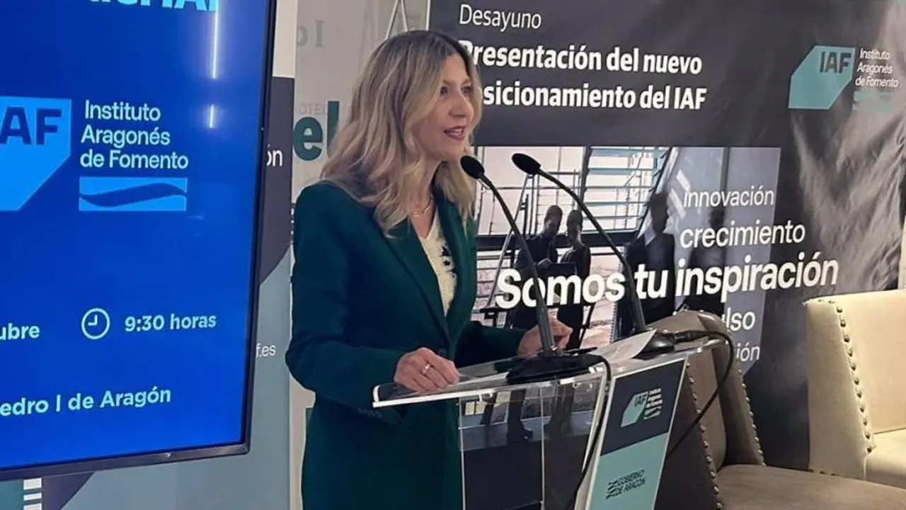 La vicepresidenta del Gobierno de Arag&oacute;n, Mar Vaquero, durante el acto del IAF en Huesca / DGA