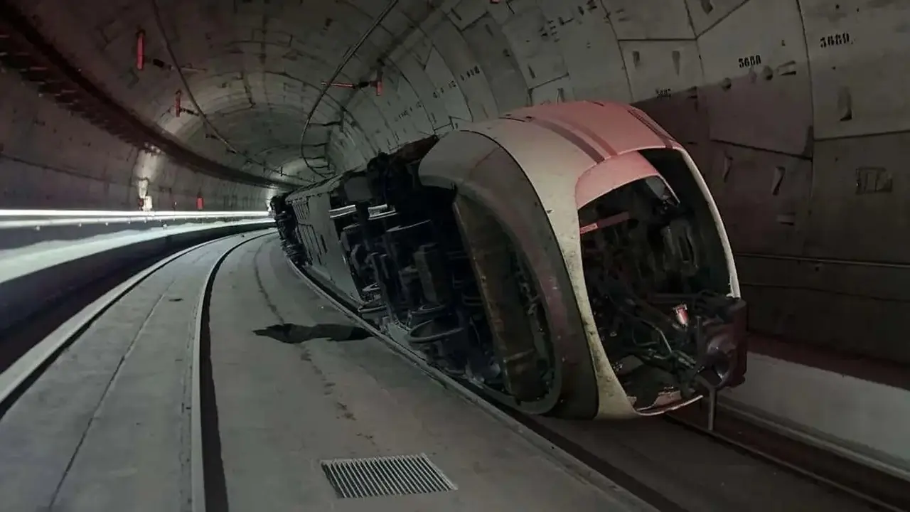 As&iacute; qued&oacute; el tren descarrillado. / E. E.