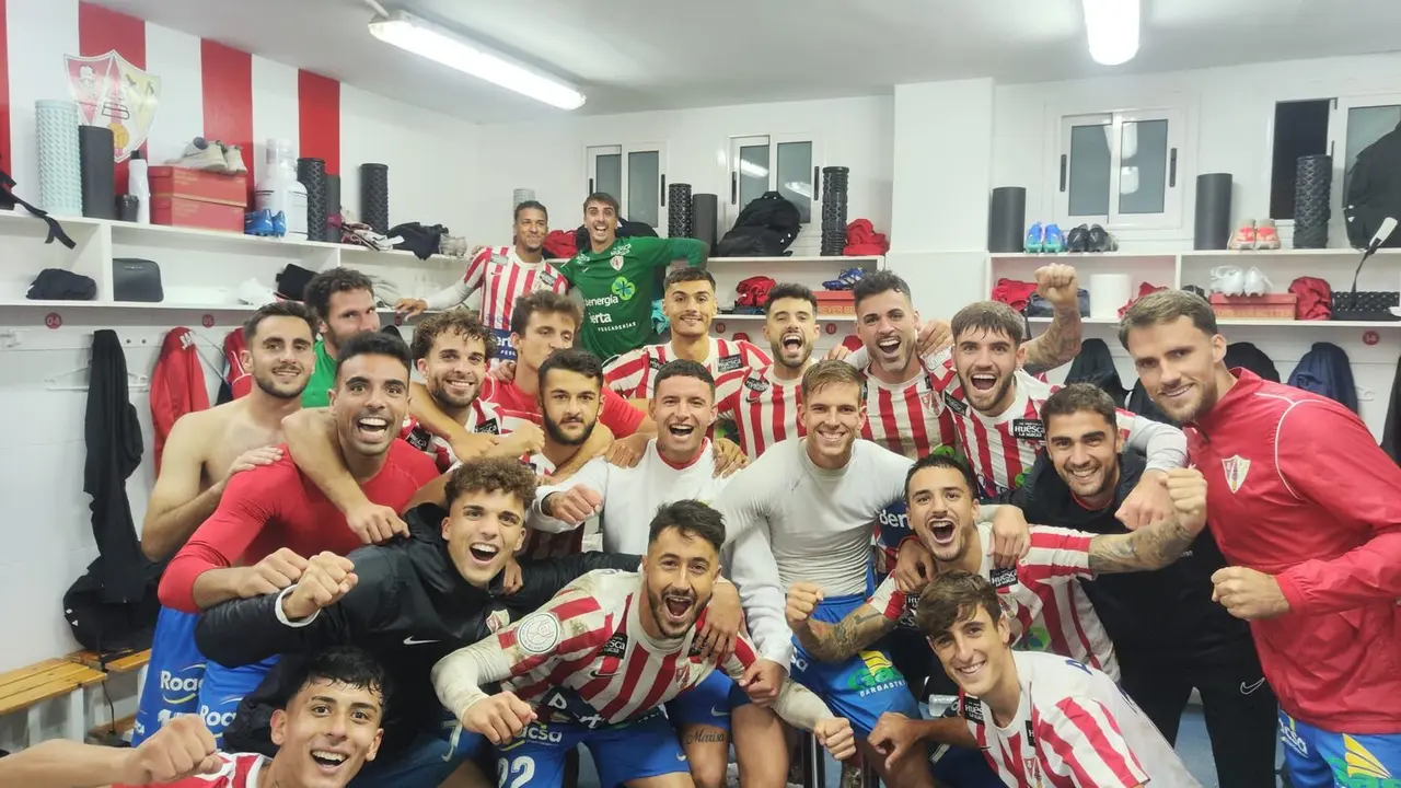 Vestuario del Barbastro tras la Copa de Rey