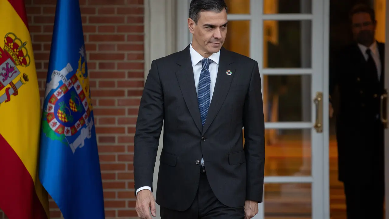 El presidente del Gobierno, Pedro S&aacute;nchez, este lunes en La Moncloa