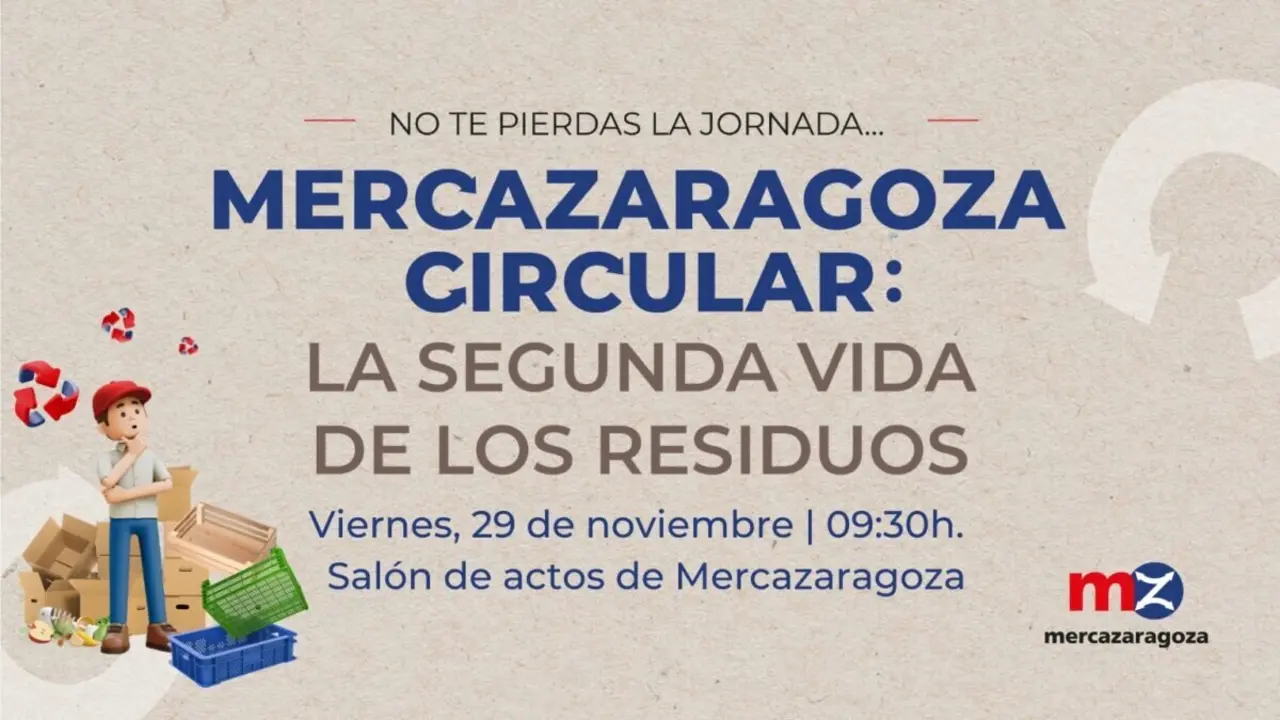 Cartel de la jornada de sostenibilidad de Mercazaragoza.