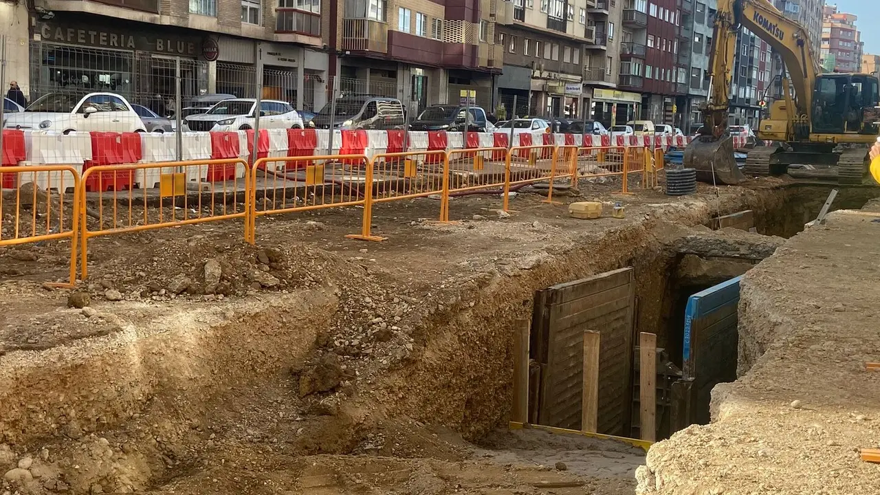 La avenida Navarra en obras./ Archivo