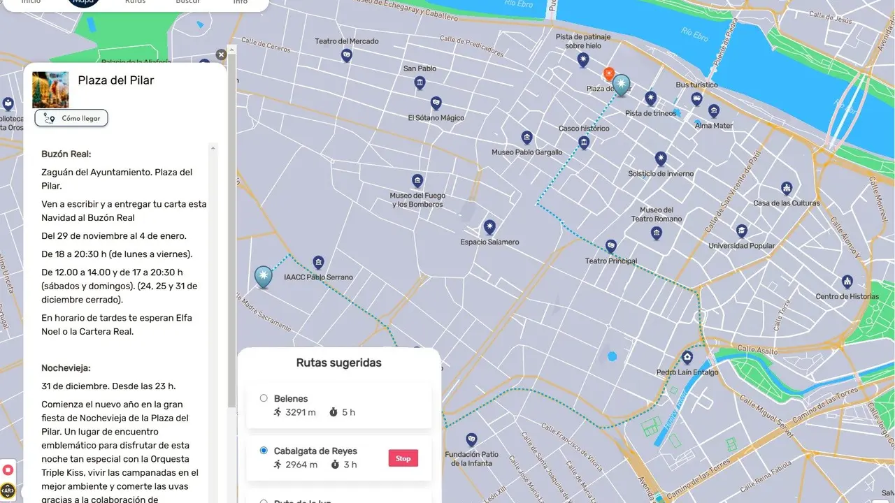 Mapa interactivo de la Navidad en Zaragoza