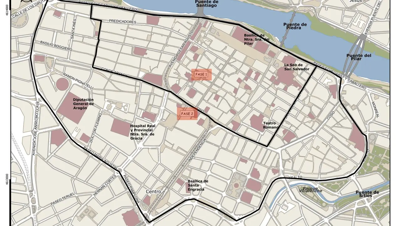 Mapa de la zona de bajas emisiones en Zaragoza / A.Z.