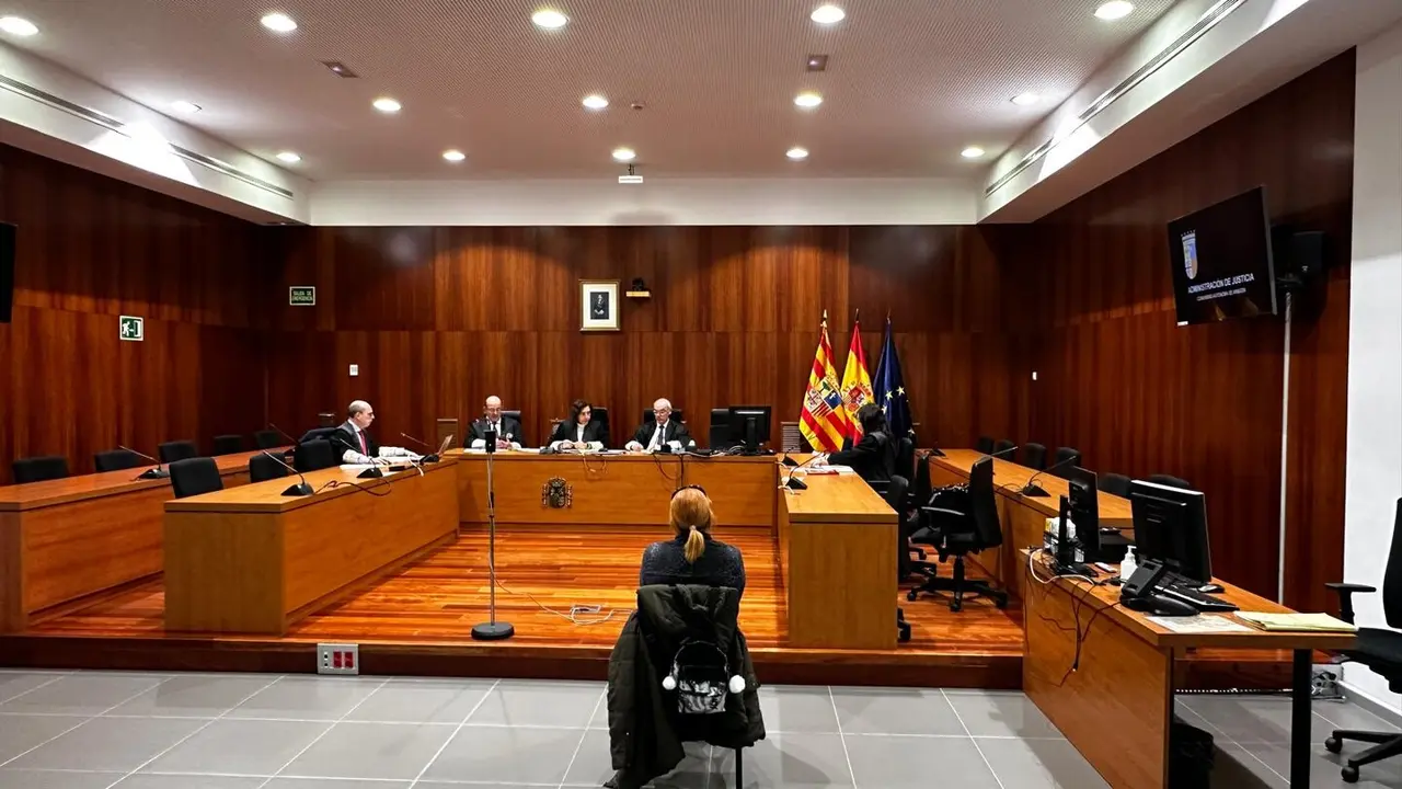 Imagen de la acusada en la sala tercera de la Audiencia Provincial de Zaragoza /H.A.