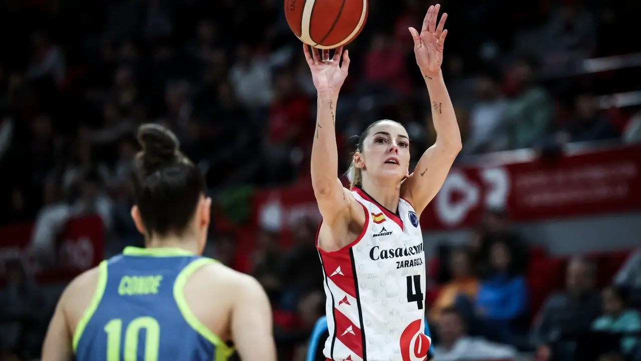 Mariona Ortiz en el encuentro de Euroliga ante el Praga