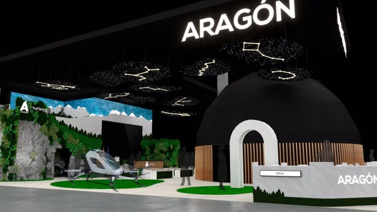 Recreaci&oacute;n del Stand de Arag&oacute;n en FITUR 2025.