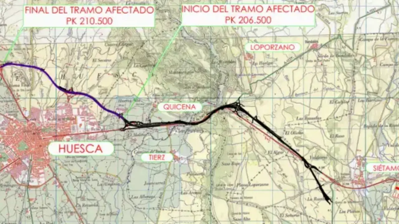 Desv&iacute;o marcado en la carretera N-240 ./ Ministerio de Transportes