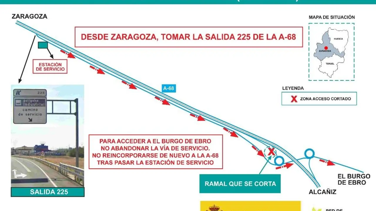 Acceso a El Burgo de Ebro desde Zaragoza ./ Ministerio de Transportes