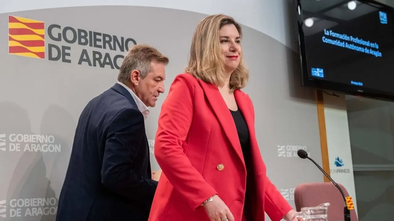 Claudia P&eacute;rez, consejera de Educaci&oacute;n, Ciencia y Universidades durante una rueda de prensa ./ Gobierno de Arag&oacute;n