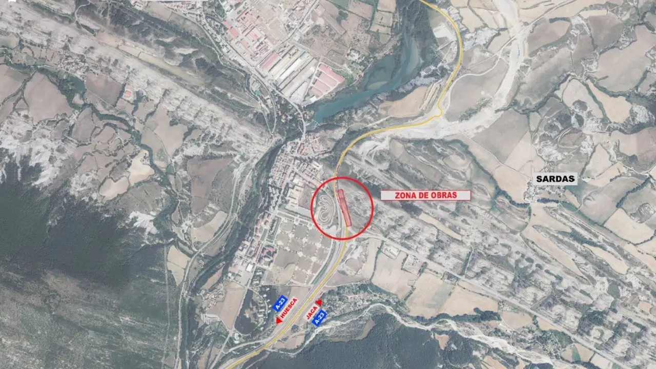 La N-330 entre la glorieta de Sardas y la de Fiscal tendr&aacute; afecciones al tr&aacute;fico por las obras de la A-23.