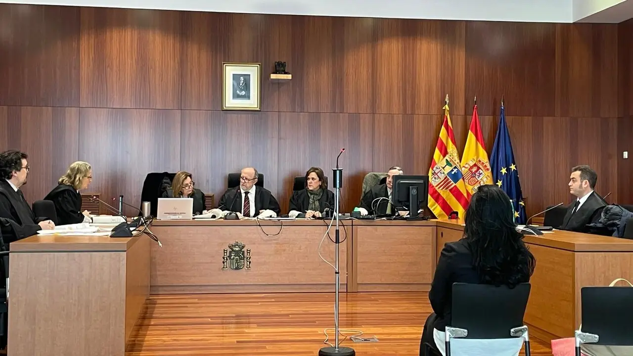 imagen de la sesi&oacute;n del juicio por estafa con la encausada sentada en el banquillo /H.A.