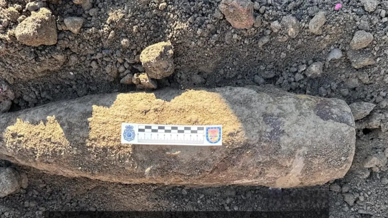 Proyectil de la Guerra Civil encontrado en las Harineras