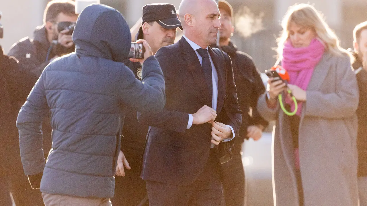 Luis Rubiales a su llegada al juzgado