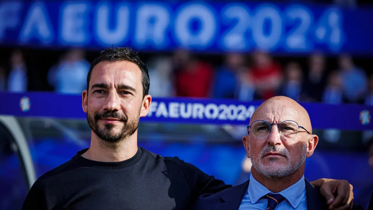 Pablo Amo junto a Luis de la Fuente / Selecci&oacute;n Espa&ntilde;ola