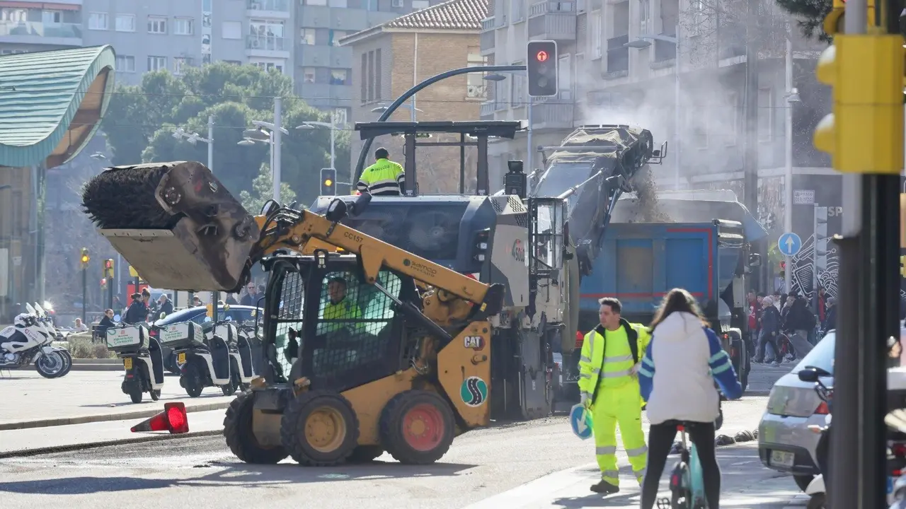 Los trabajos de fresado y asfaltado se inician este lunes en  la avenida de Goya. AZ