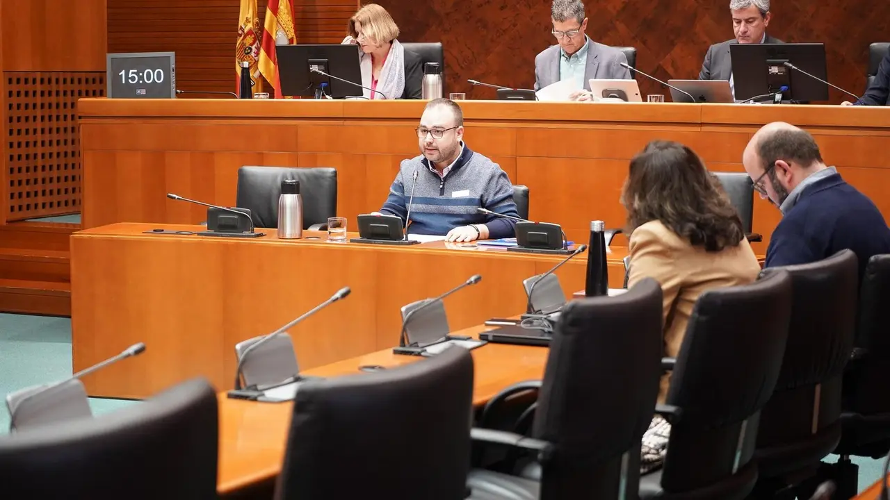 Jos&eacute; Ignacio Andr&eacute;s, alcalde de Pinseque, en su intervenci&oacute;n en las Cortes de Arag&oacute;n. / HA