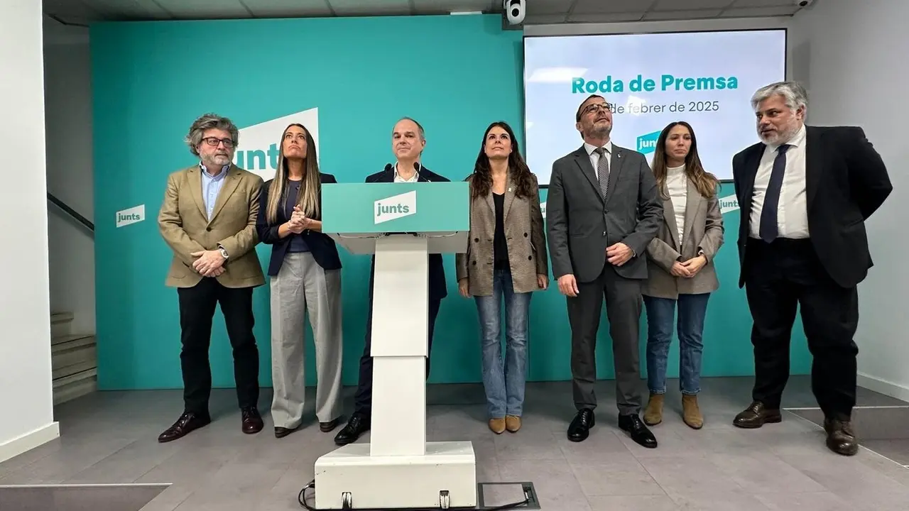 Jordi Turull junto con el resto de la cupula de Junts