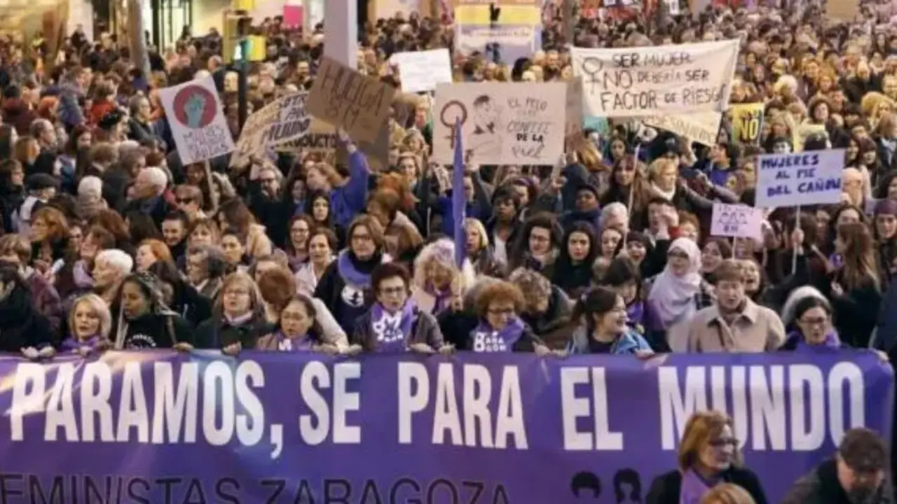 Marcha del 8-M en Zaragoza.