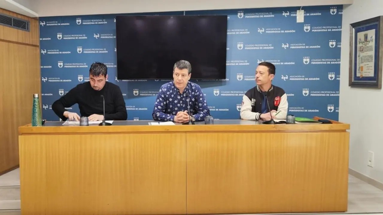 David Mart&iacute;n, de COO Arag&oacute;n, Esteban Lauroba de UGT Arag&oacute;n y COl&aacute;s de OSTA. / EP