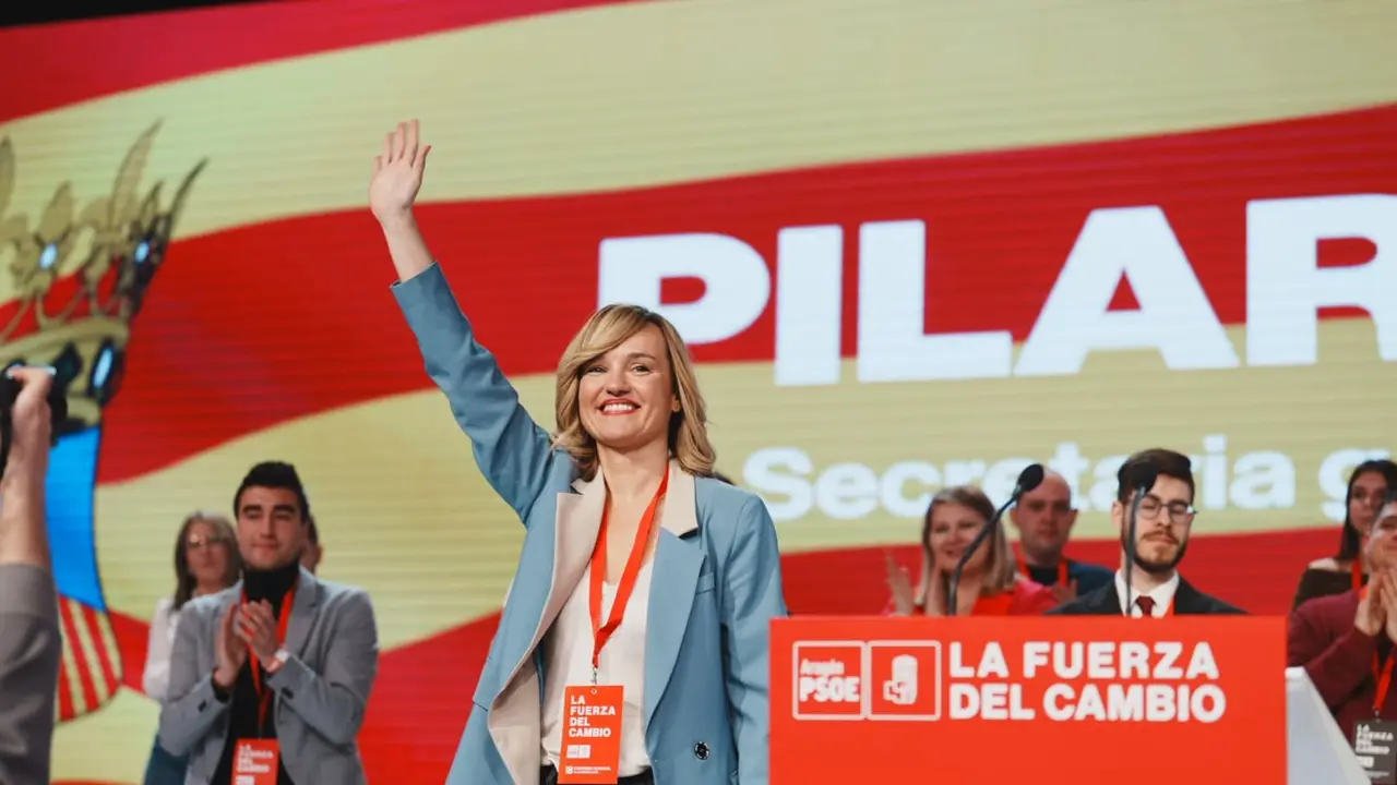 Pilar Alegr&iacute;a, el d&iacute;a que fue nombrada secretaria general de los socialistas en Arag&oacute;n