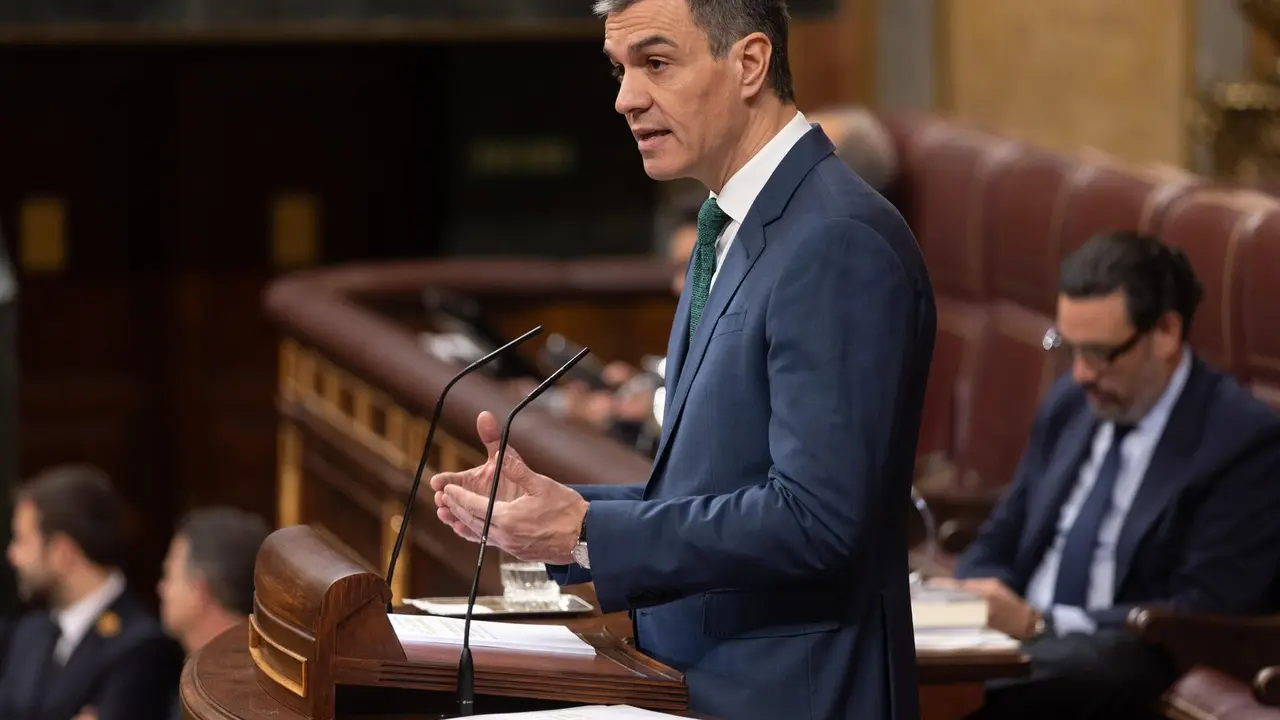El presidente del Gobierno, Pedro S&aacute;nchez, en el Congreso de los Diputados este mi&eacute;rcoles