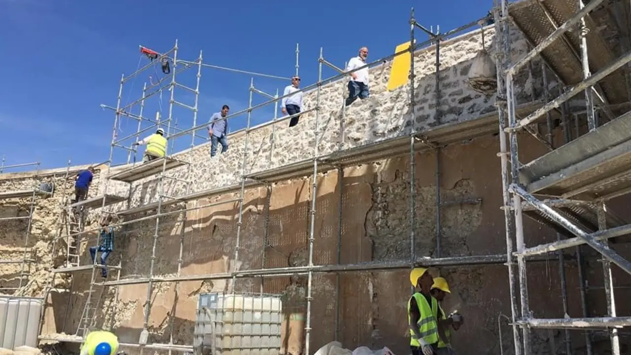 Obras en parte del Conjunto Fortificado Isl&aacute;mico de Calatayud.