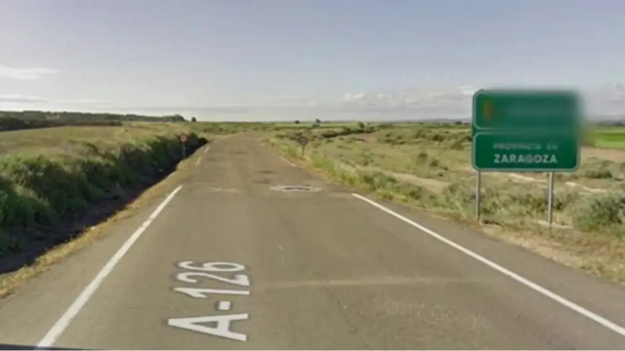 Punto de la A-126 donde se unen Arag&oacute;n y Navarra. / Google Maps