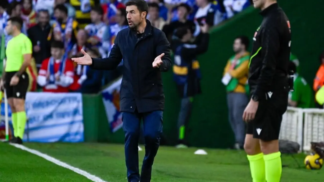 Gabi durante el Racing de Santander - Real Zaragoza / LaLiga