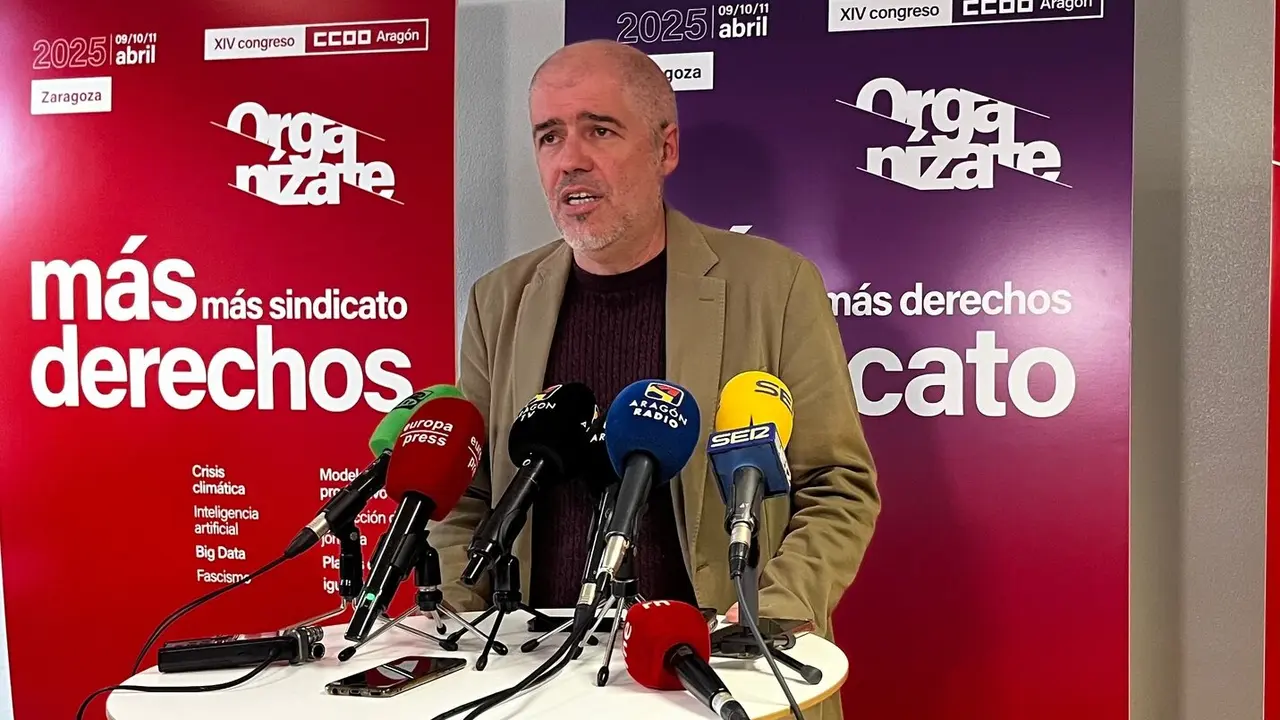 Unai Sordo, de Comisiones Obreras, en Zaragoza