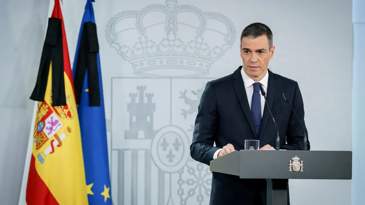 El presidente del Gobierno, Pedro S&aacute;nchez, en Moncloa